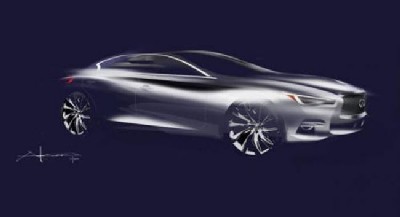 Infiniti four-door coupe design sketch by Alfonso Albaisa